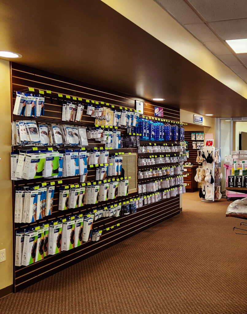 view of the foot care products available at HME home medical in green bay