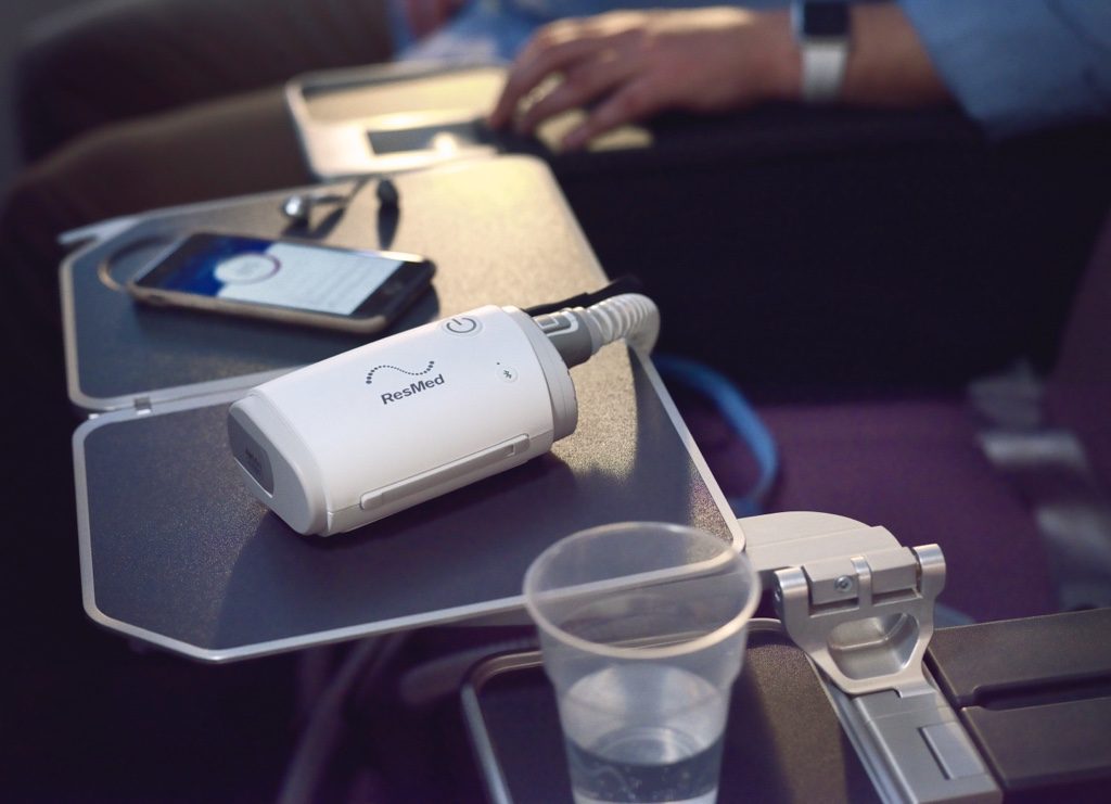 ResMed airmini on an airplane